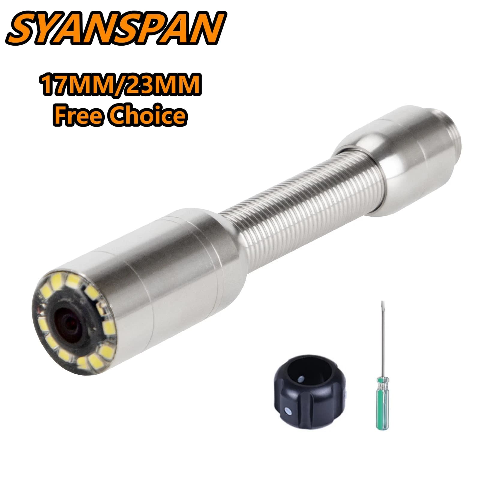 SYANSPAN Accessories 17mm/23mm Camera Head for Pipe Inspection Camera Drain Sewer Pipeline Industrial Endoscope IP68 Waterproof
