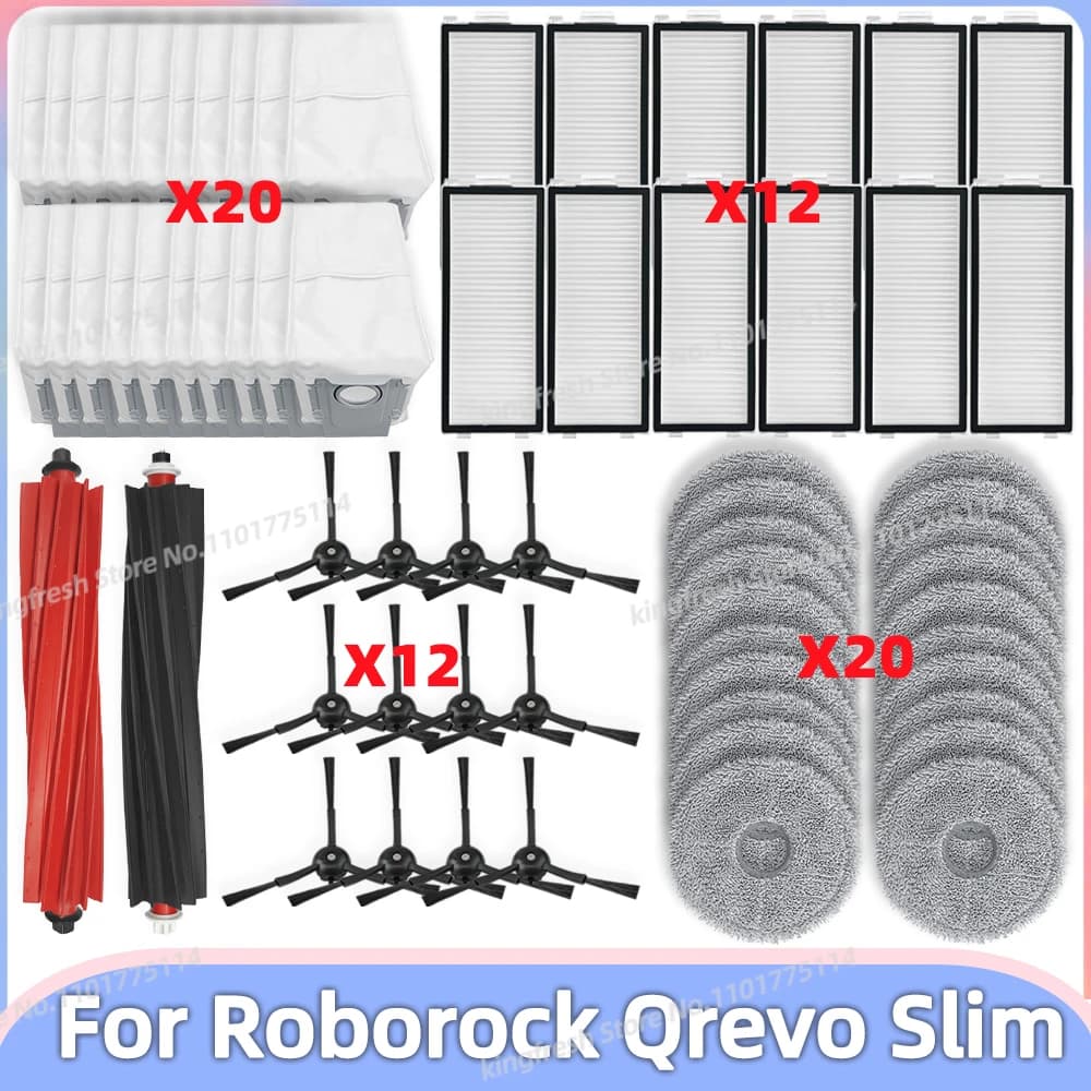 Fit For ( Roborock Qrevo Slim ) Vacuum Replacement Parts Main Roller Side Brush Hepa Filter Mop Cloth Dust Bag Accessories