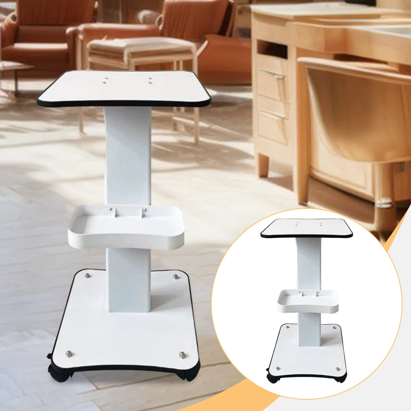 3 Tier Mobile Beauty Salon Trolley Cart SPA Salon Table Trolley Stand Rolling Cart Device Machine Skincare Tool Holder Organizer