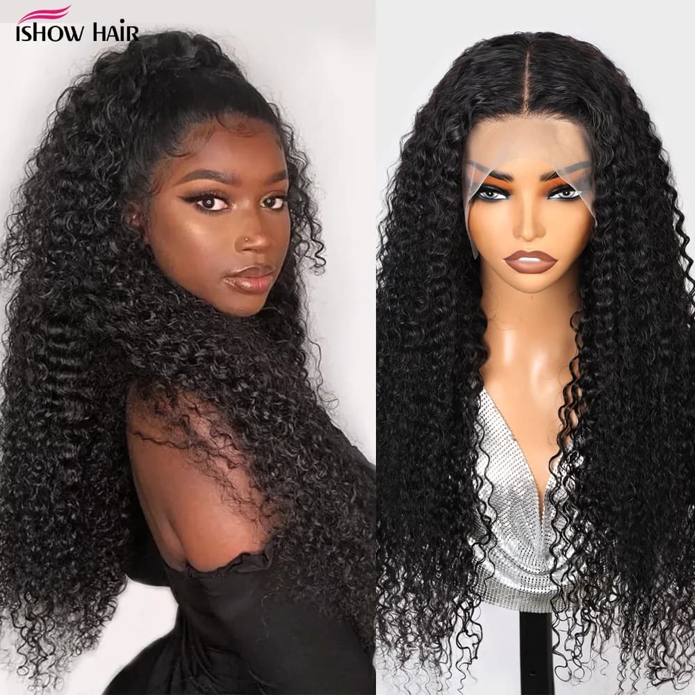 Deep Wave Curly Wig Human Hair Lace Frontal Wigs Pre Plucked 30 Inches 5x5 Lace Closure Water Curly 13x4 13x6 Wig For Women