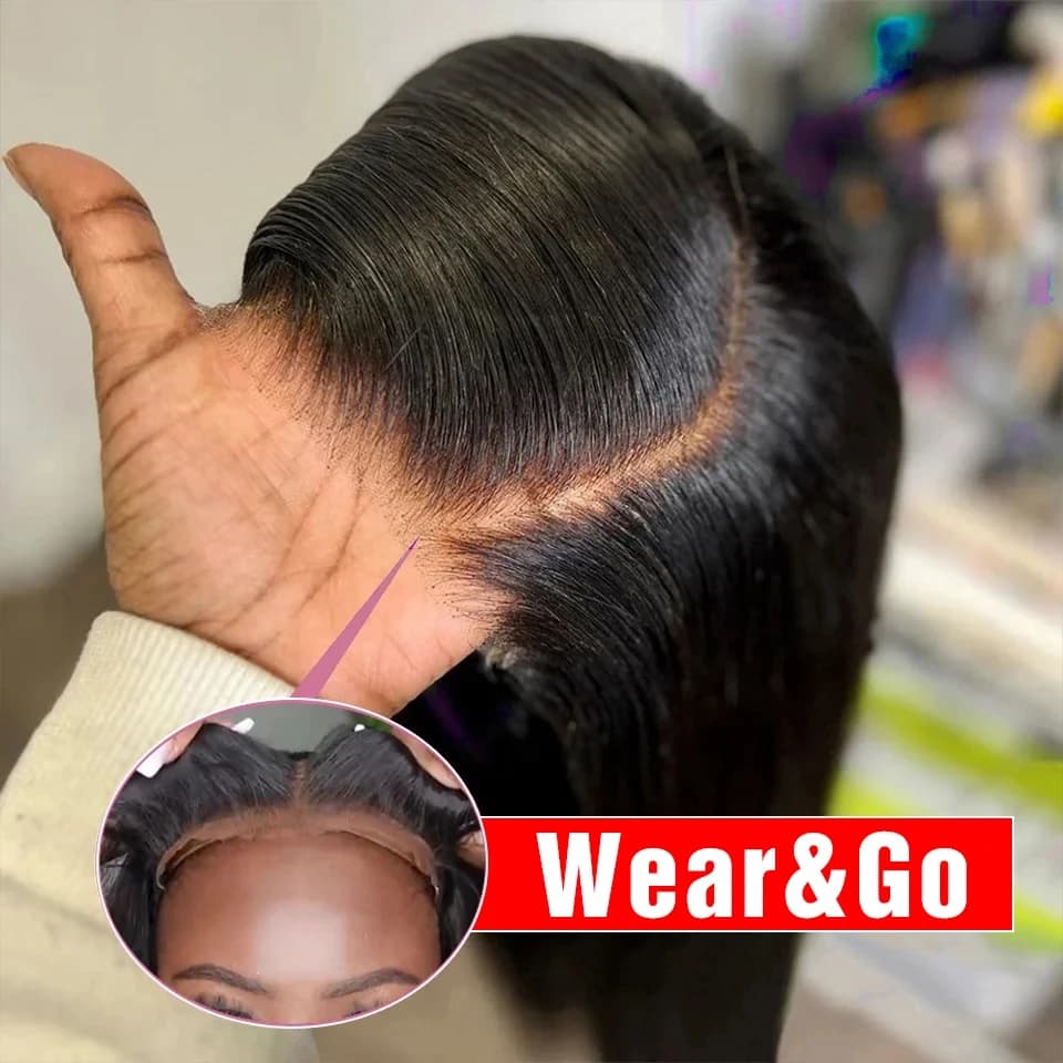 Pre Cut No Glue Bone Straight Glueless Wigs Human Hair For Women Brazilian Glueless Wig Human Hair Ready To Wear Preplucked 200%