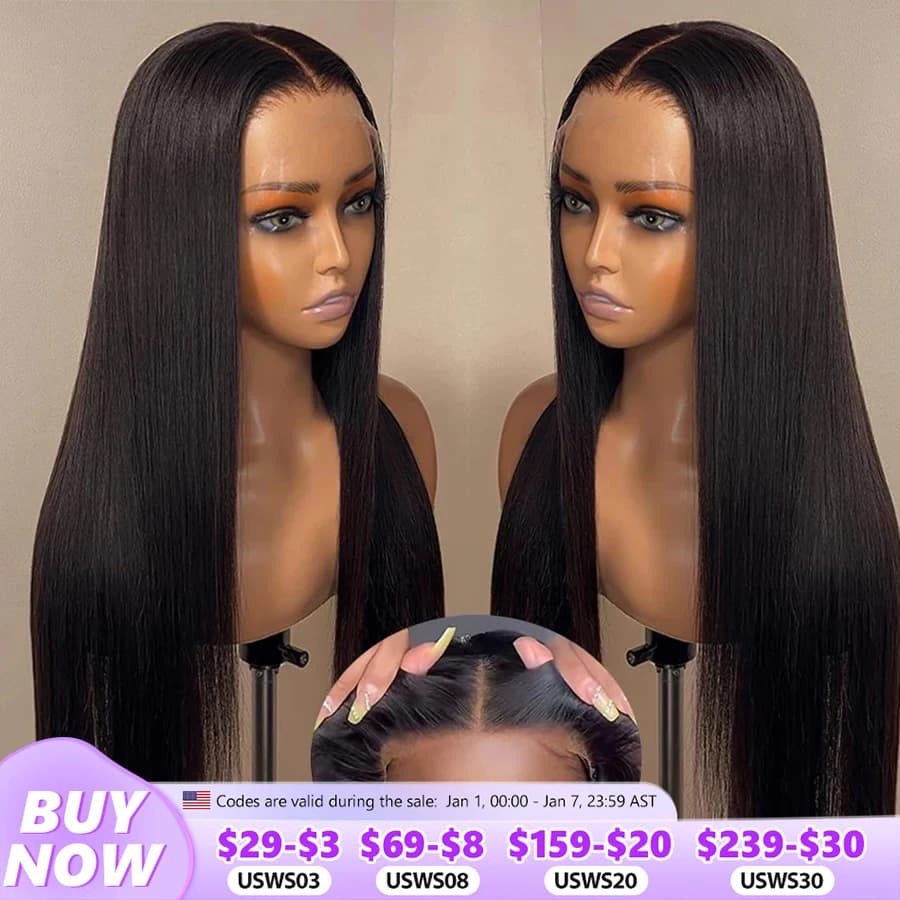 MYLOCKME Wear Go Glueless Wig Brazilian Straight 6x4 5x5 9x6 7x5 Lace Closure Glueless Wig Human Hair Ready To Wear Pre Cut