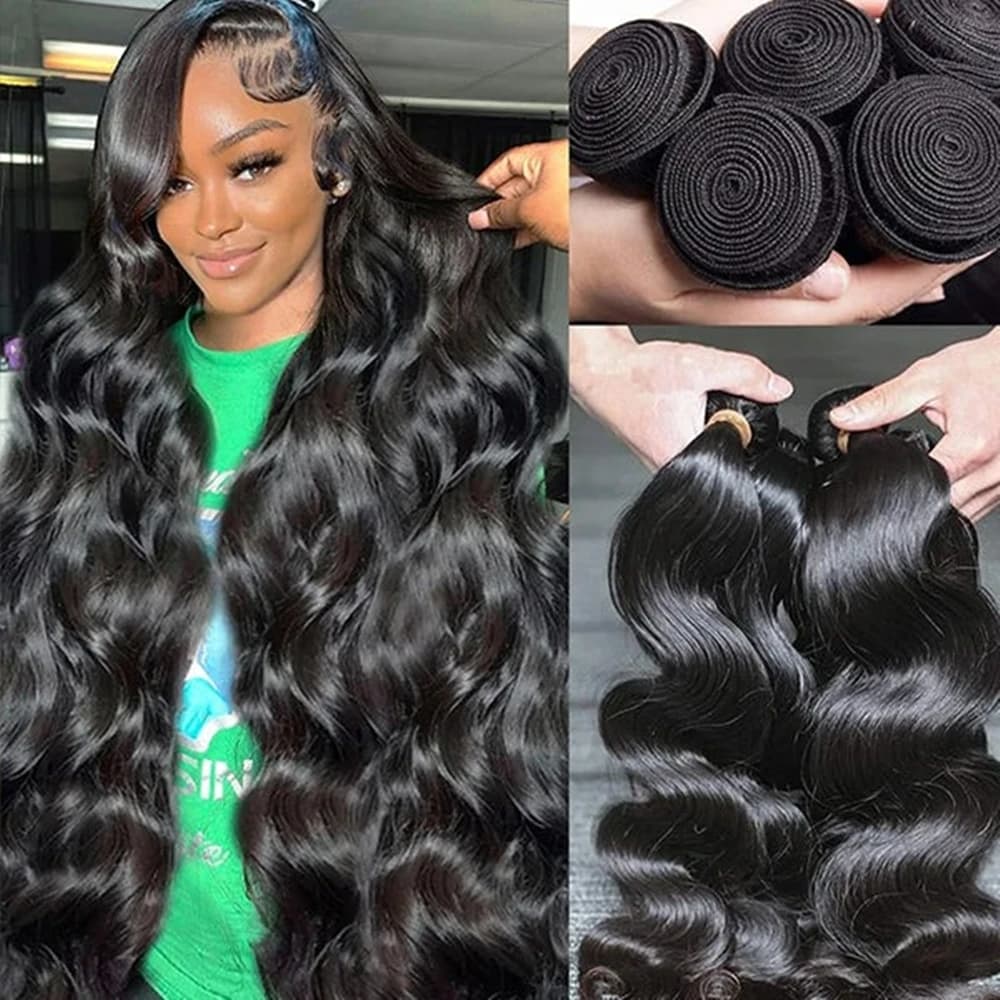 Body Wave Human Hair Bundles 100% Brazilian Raw Human Hair 1/3/4 Bundles 30 Inch Brazilian Hair Weave Human Hair Extensions