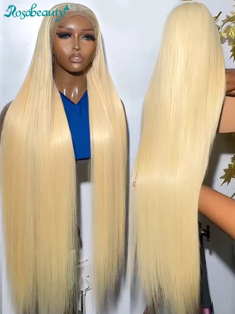 250% 613 Honey Blonde 13x6 HD Transparent Lace Front Human Hair Wigs For Women 34 36 Inch Straight 13x4 Lace Frontal Wig