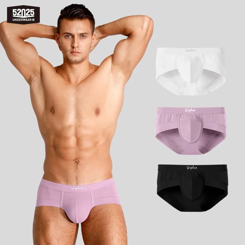 52025 Men's Underwear Briefs – Premium Ice-Cooling Micromodal. Upgraded Design with Anti-Bacterial Crotch for All-Day Freshness