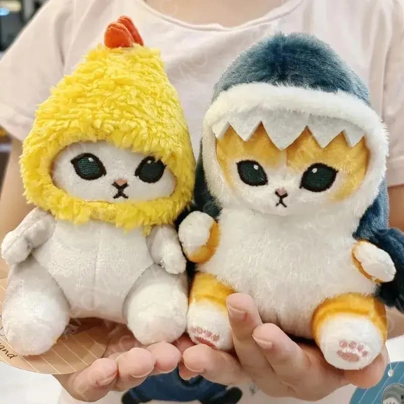 12CM Cute Shark Cat Plush Doll Pendant Beautiful Room And Car Shrimp Cat Decoration Pendant Opening Holiday Boys and Girls Gift