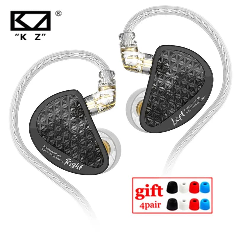 KZ AS16 Pro In Ear Earphones 16BA Balanced Armature HIFI Bass Monitor Headphones Noise Cancelling Earbuds Sport Headset