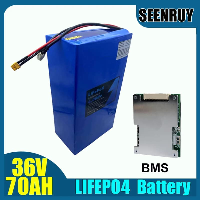 36V 70AH LIFEPO4 Battery LFP battery with BMS 50A  100A for RV Wheelchair Robot Toy Car