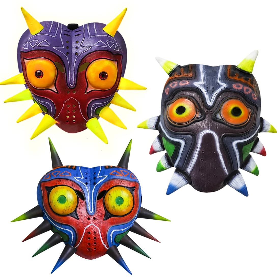 P-Jsmen The Legend of Zelda Majora Led Mask Game Cosplay Latex Face Cover for Adults Kids Halloween Cosplay Props