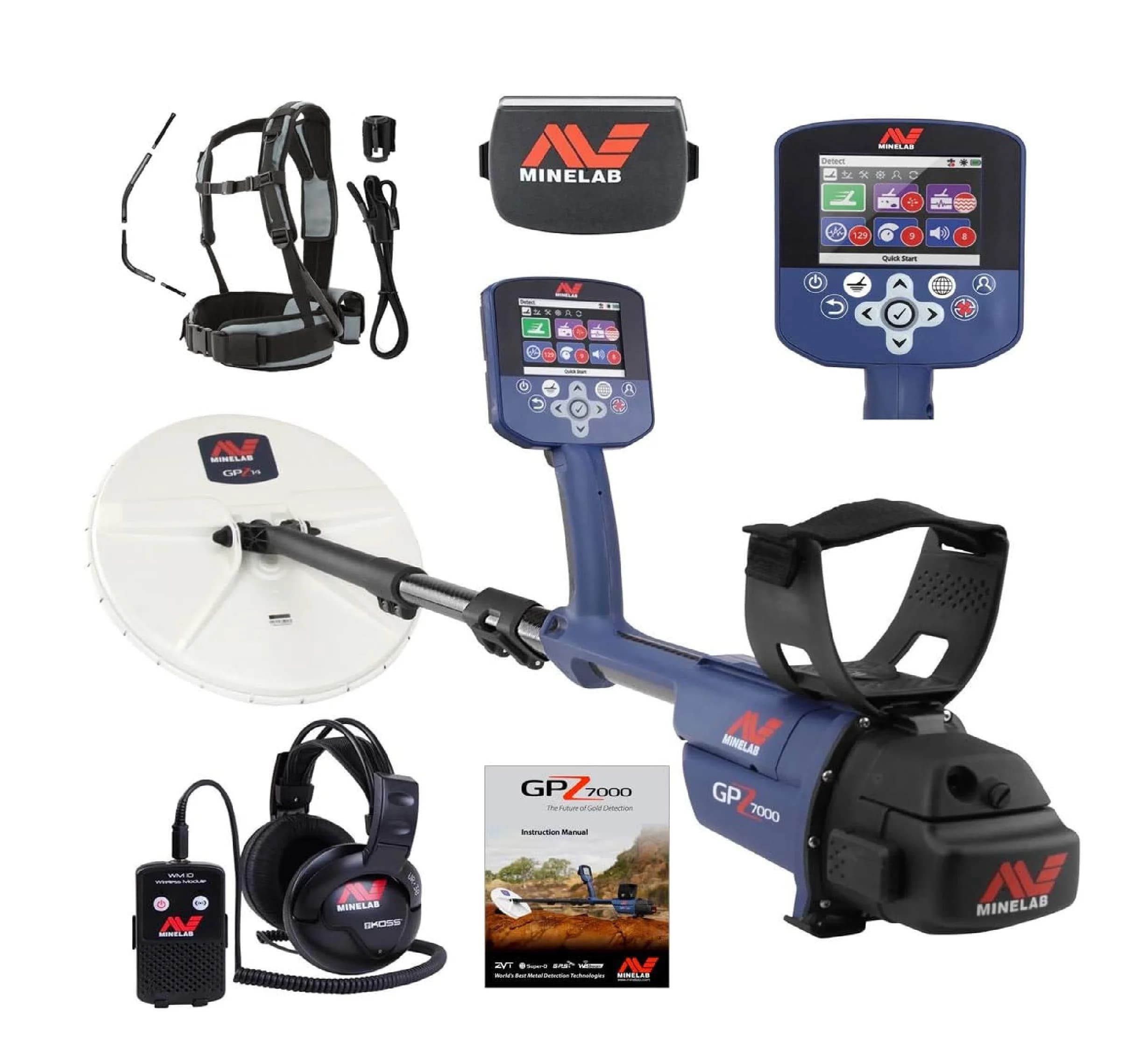 Fast Selling Minelaabs GPZ 7000 Gold Nugget Metal Detector with Complete Part and accessories