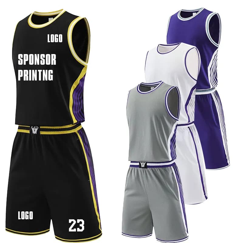 New Season Shirt Shorts Sports  Training Jersey Sets Custom Sleeveless Clothes Men/Kids Basketball Match Breathable Quick-dry