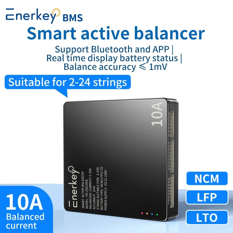 Enerkey EK-24S10EB Smart Active Balancer 10A 2S~24S lithium /Lifepo4 /LTO Battery Active equalization Have CAN Port VDE/UL CSA