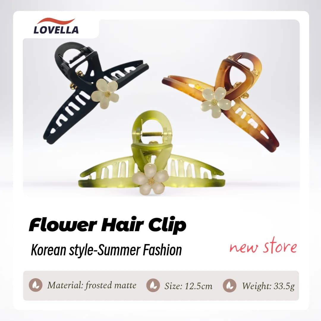 LOVALLO Korean Style Hair Claw Clip Frosted Matte with 12.5CM Light Weight 33.5G Hair Accessory Hair Using Summer Fashion Claws