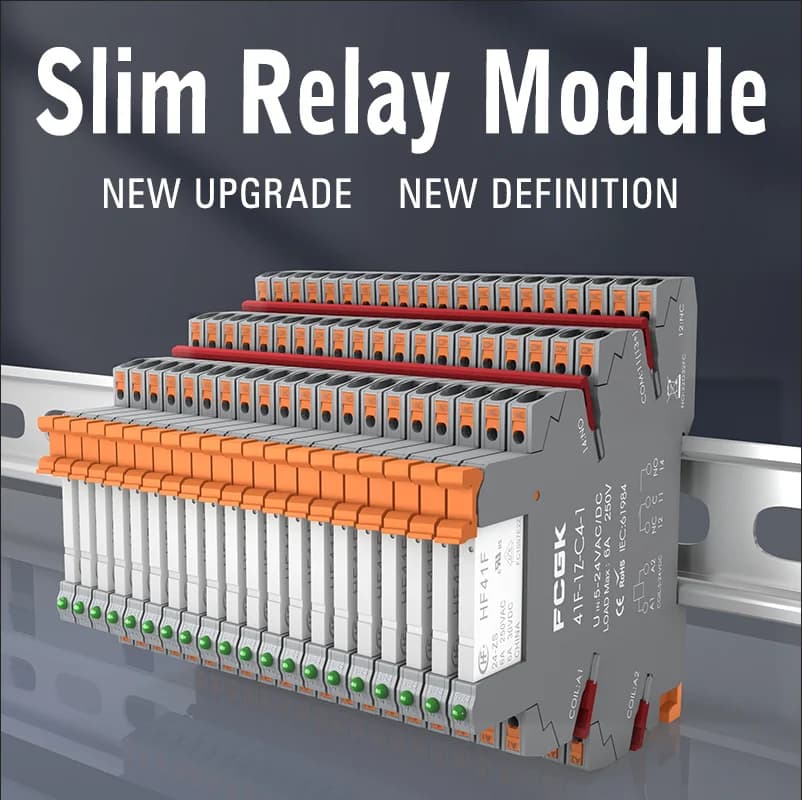 Din Rail Slim Relay Module 41F-1Z-C4-1 Integrated PCB Mount Power Relay With Relay Holder 12V 24V ACDC 220V Relay Socket 6.2mm