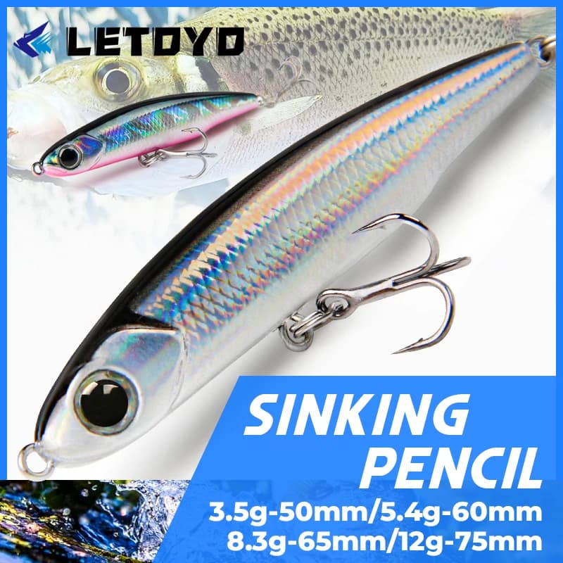 LETOYO Sinking Pencil 12g-3.5g Artificial bait hard baits trout bass lures Wobblers for Pike fishing lure spinning stickbait