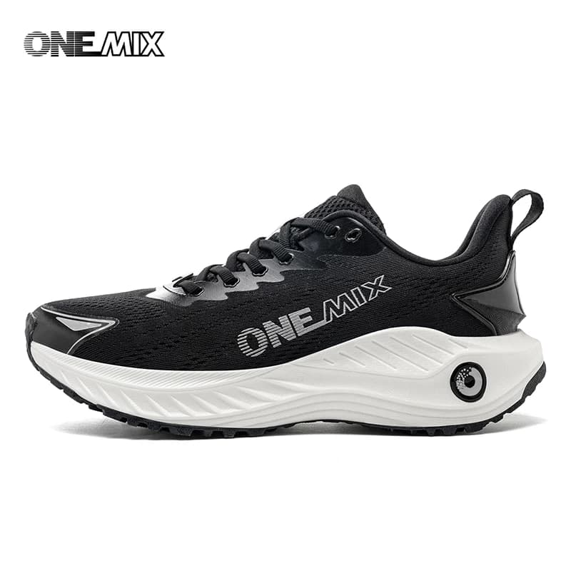 Onemix NEW Male Racing Breathable Cushioning Non-Slip Sneakers Mesh Breathable Shock Rebound Lightweight Fitness Shoes