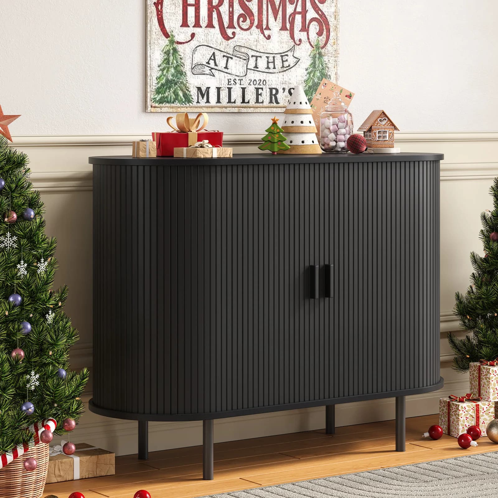 Sideboard Buffet Cabinet with Storage,40" Storage Cabinet with Sliding Door & Adjustable Shelf,Coffee Bar Cabinet Console Table