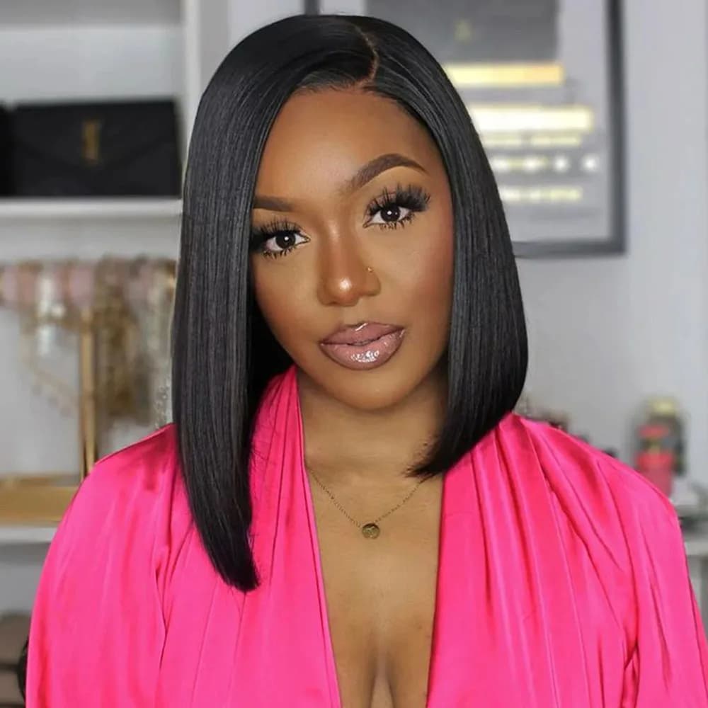 Side Part Straight Bob Wig HD Lace Frontal Wigs Pre Plucked HD Lace Human Hair Wigs Straight Closure Human Hair Wig For Women