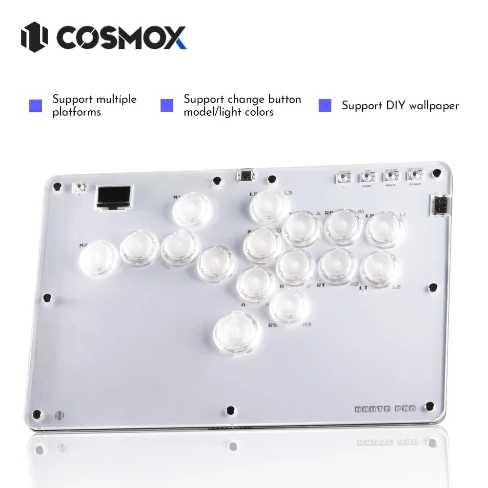 Haute42- COSMOX Leverless Controller Arcade Fighting Games For PC/PS3/PS4/PS5 Switch Steam Stick Keyboard Rims Button Rim