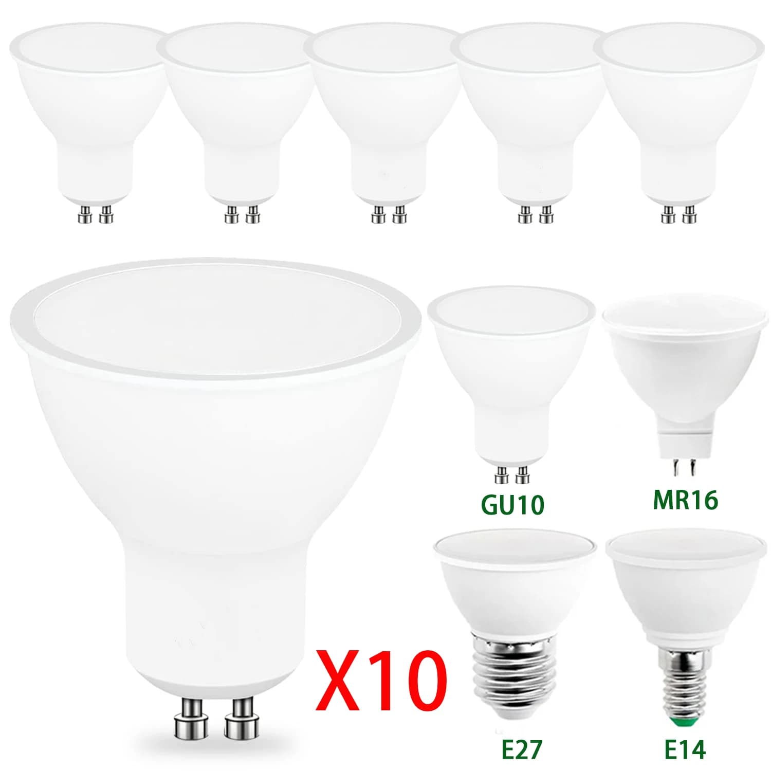 10pcs GU10 E27 E14 MR16 GU5.3  Lampada LED Bulb 3W 6W 9W 12W 220V Bombillas LED Lamp Spotlight Lampara Spot Light Home lighting