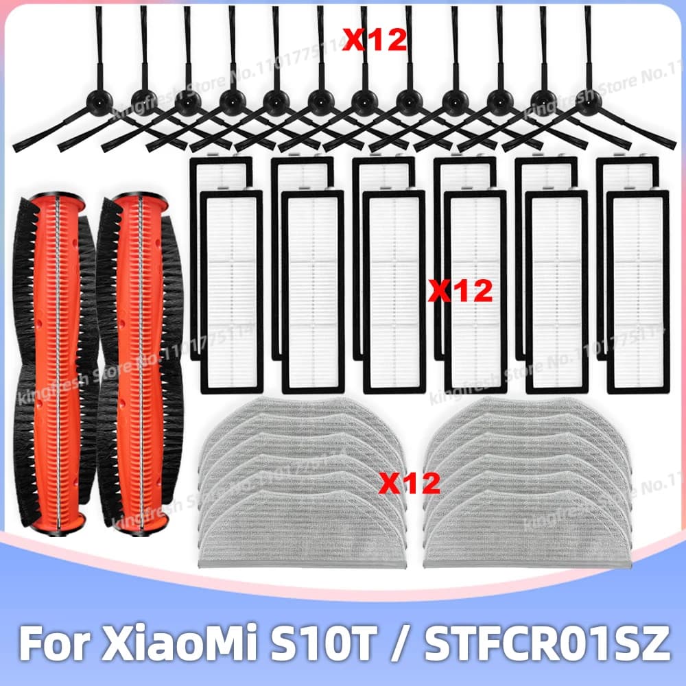 Compatible For XiaoMi Robot Vacuum S10T STFCR01SZ Replacement Spare Parts Accessories Roller Side Brush Hepa Filter Mop Cloth