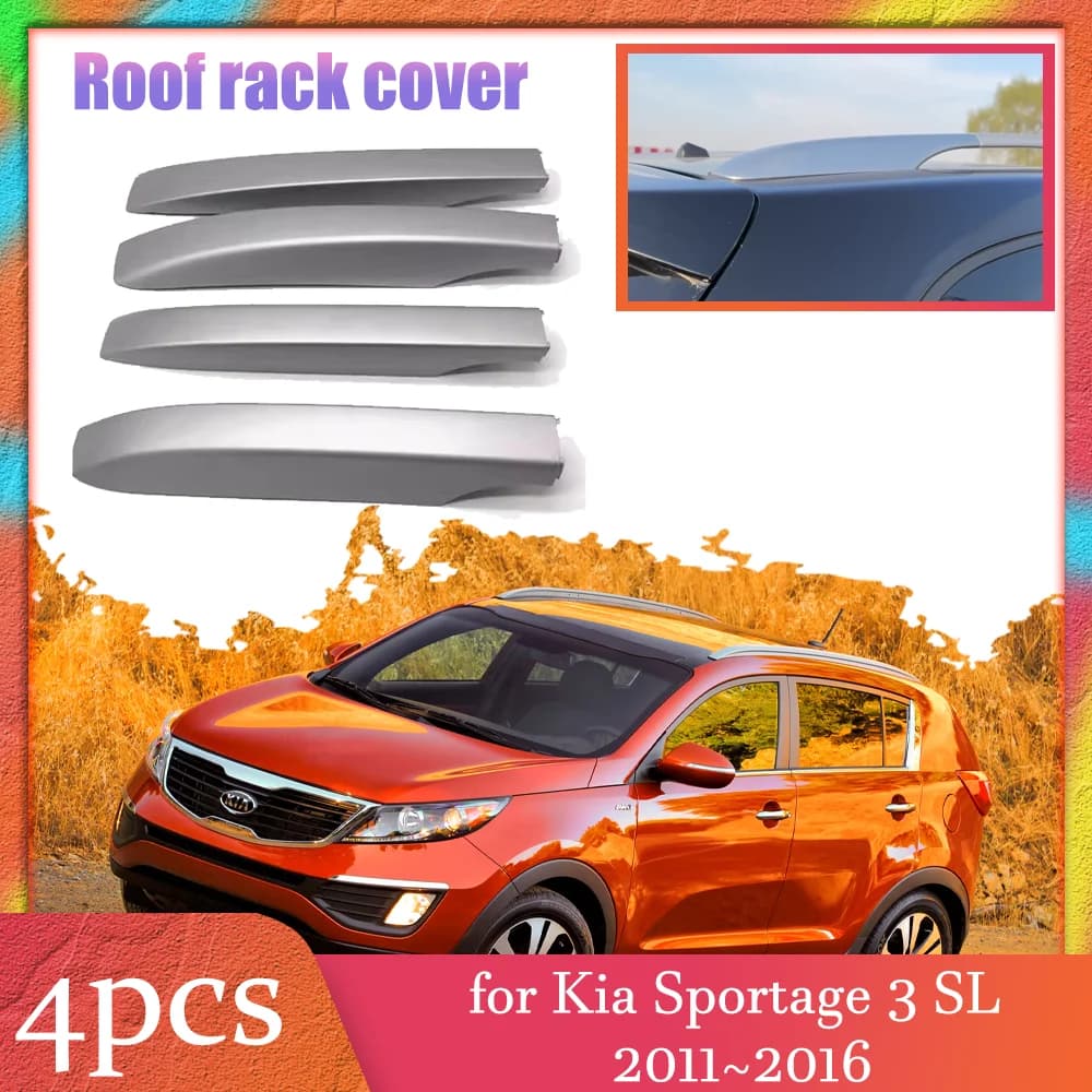 Car Roof Rack Cover for Kia Sportage 3 SL 2011~2016 2012 2013 2014 Luggage Bar Part Rail End Shell Cap Trim Shell Accessories