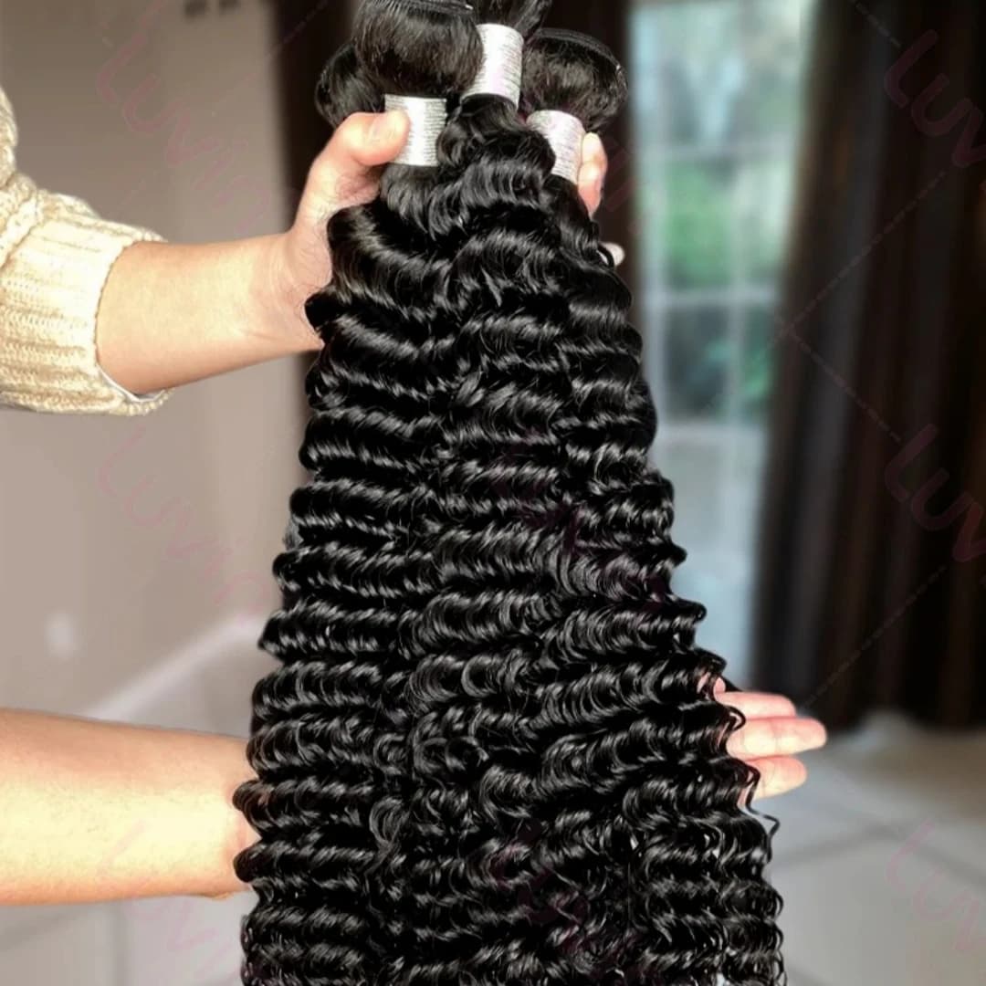 15A Burmese Curly Bundles Human Hair 26 28 30 Inch Deep Wave Raw 3 4 Bundle Deals 100% Unprocessed Double Weft Extensions Weave