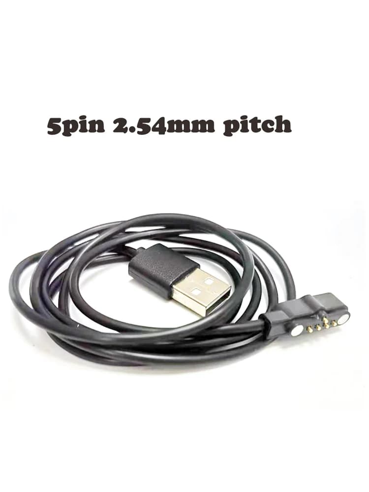 3pcs 5 pin Pogo Magnet for Kids Smart Watch Charging Cable USB 2.54mm Cable for A20 A20S TD05 V6G Magnetic charge connector