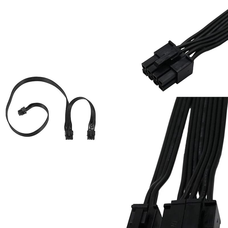 PCI Express 8Pin to Dual 6+2Pin Power Supply Cable PCIe 8 Pin 1 to 2 Spliter Cable for Corsair RM/HX/CX-M Series