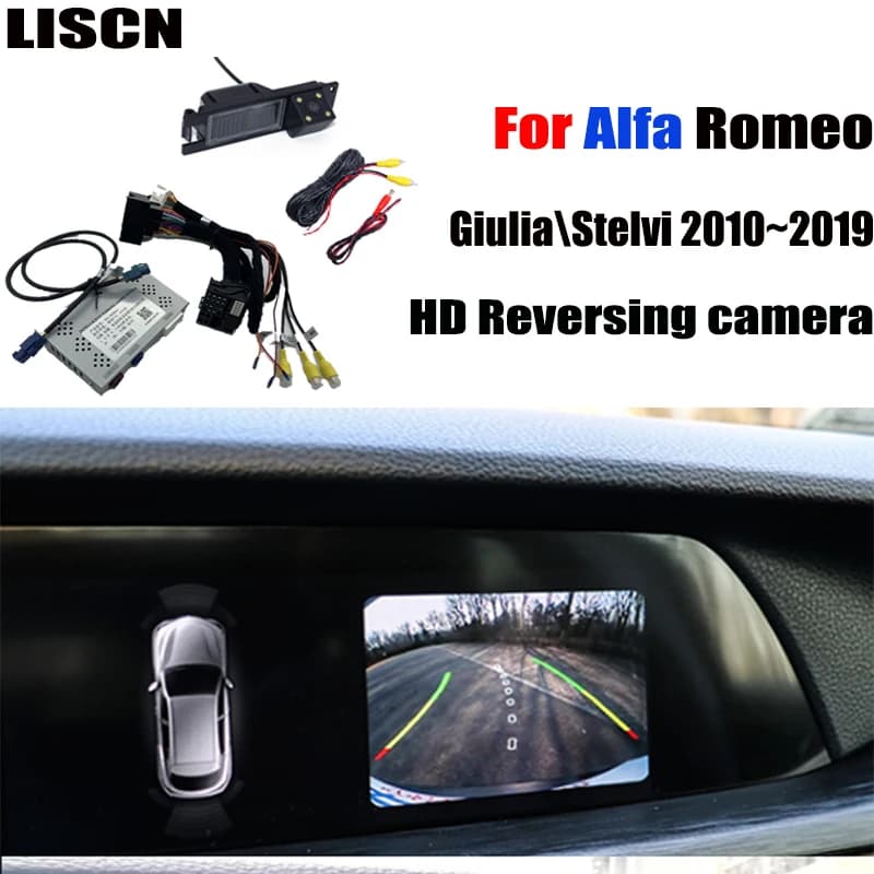 Rear view Camera For Alfa Romeo Giulia \ Stelvi 156 166 2010 ~ 2020 Original Screen Upgrading Decoder Reversing camera interface