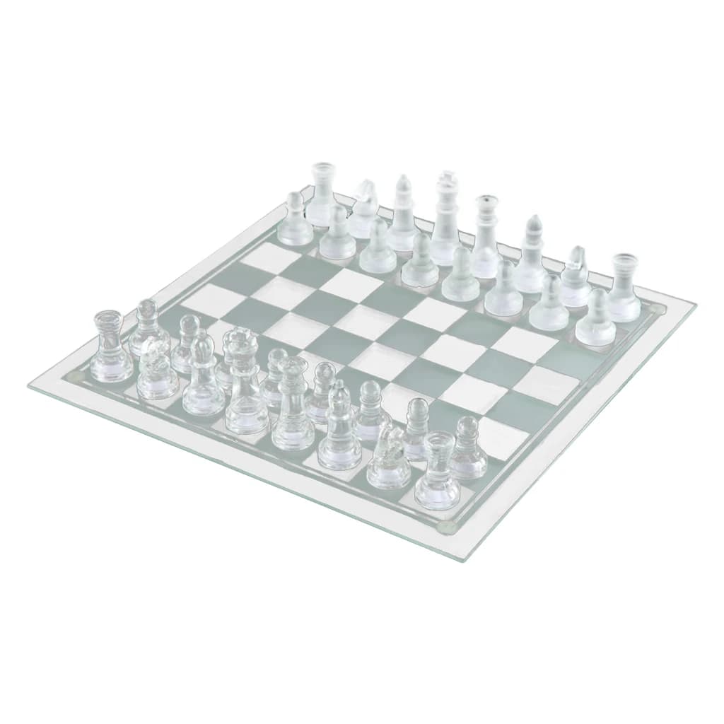 Chessman Chess Game International Chess Transparent Glass Chess Pieces Checkerboard Ornament 20x20/25x25 Unfolding Checkerboard