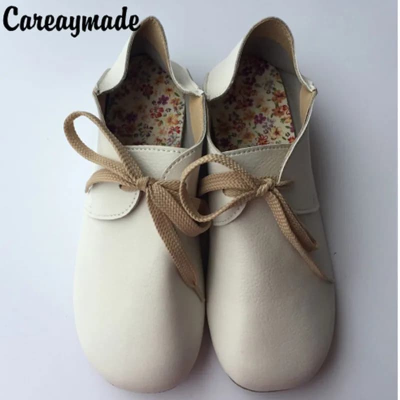 Careaymade-Pure handmade women's shoes,leather the retro art mori girl shoes,Casual Flats shoes,Literary Retro Floral Lazy shoes