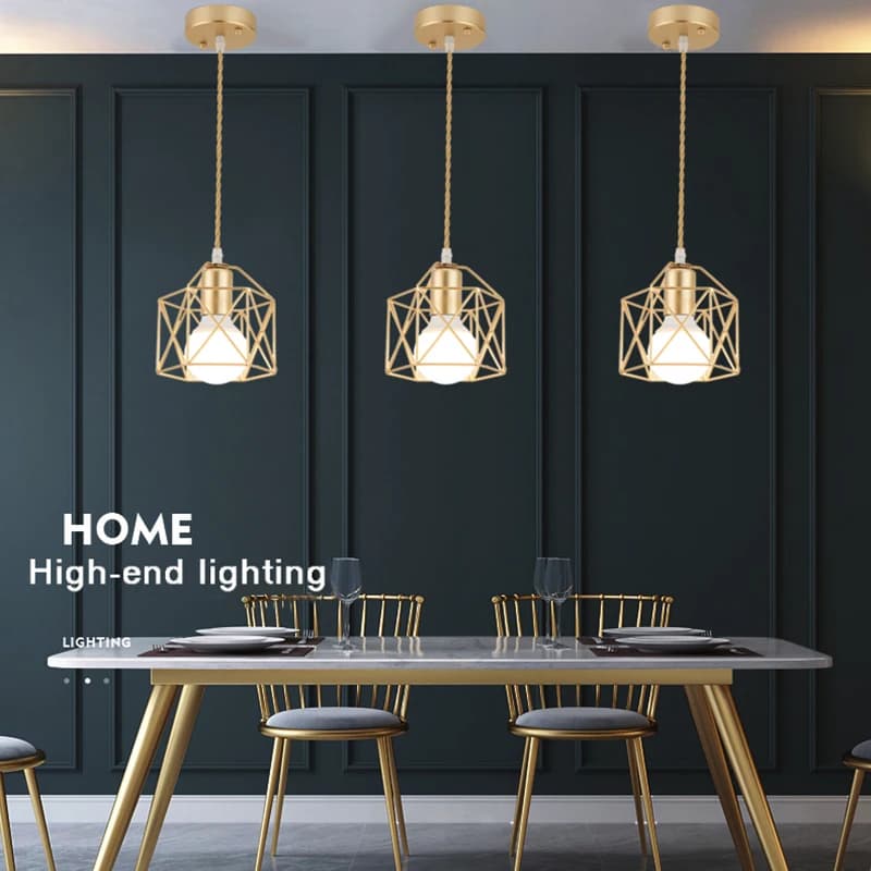 Retro E27 Pendant Lights for Corridor Aisle Gold Black Indoor Hanging Lighting Chandelier Lamps for Dinning Kitchen 110V 220V