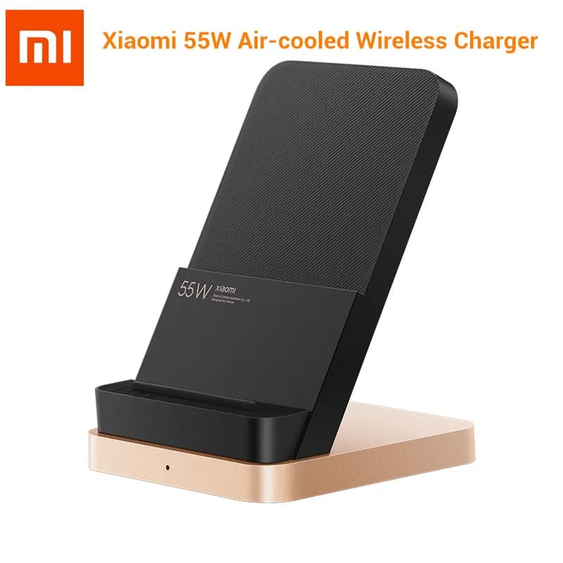 Original Xiaomi Mi Vertical Air-cooled Wireless Charger 55W Max Fast Charging Qi Stand For Xiaomi 14/13/12/11/10 For iPhone