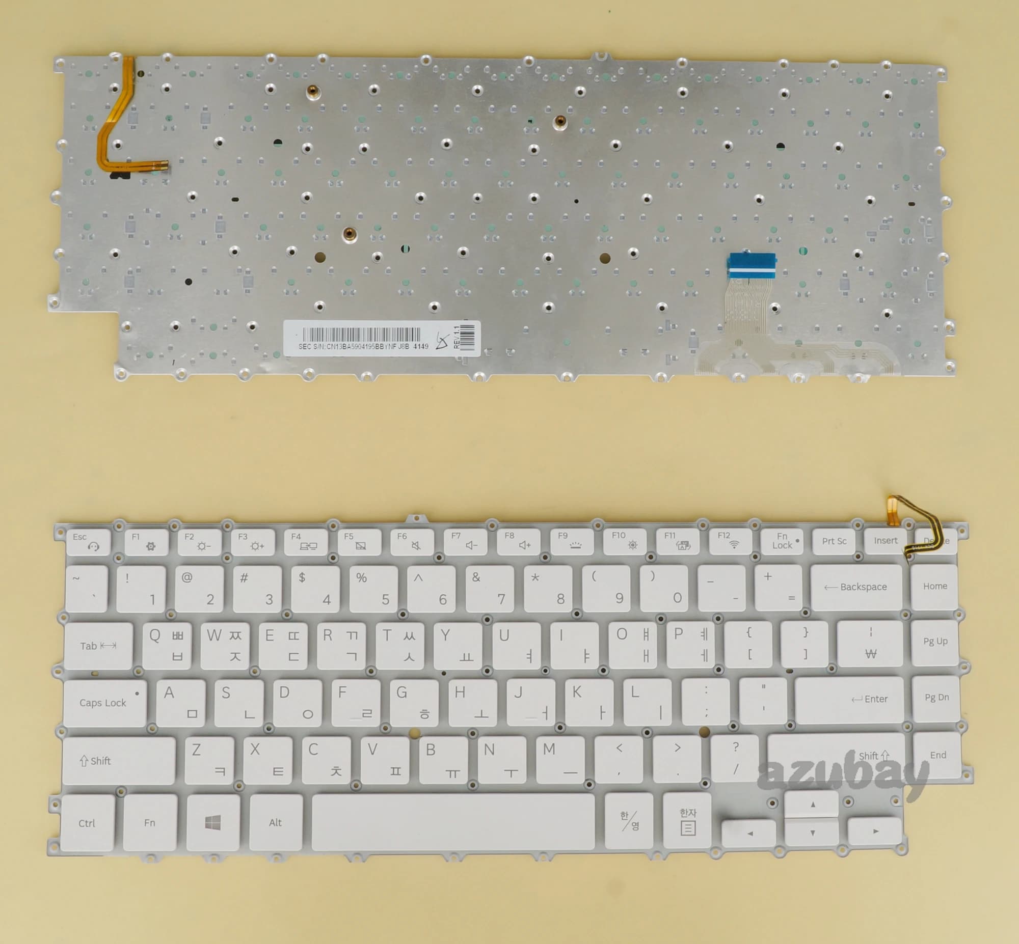 Korean Keyboard for Samsung 14' SEC S/N:CN13BA5904195BBYNF J8B 4149 Backlit White