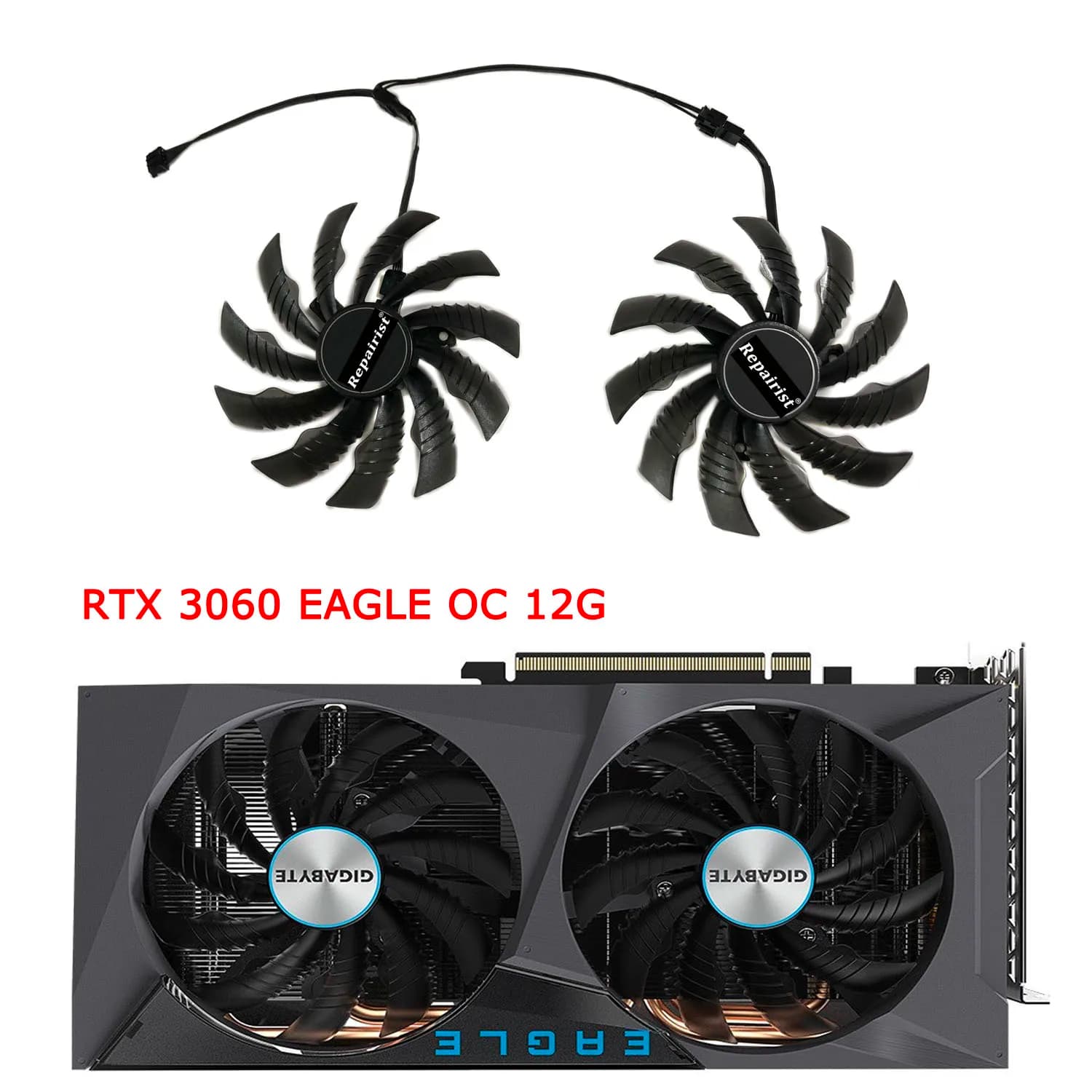 2PCS/Set 100MM(95MM) T129215S/BH GPU Cooler Fan For GIGABYTE GTX1660Ti RTX2070 RTX 3060/3060Ti EAGLE Replace PLD10010S12H