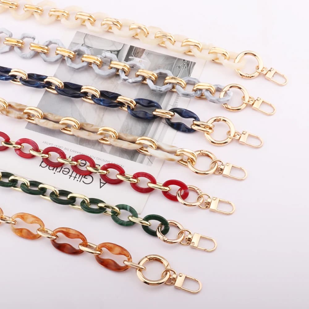 New Acrylic Bag Chain Bag Strap Removable Bag Accessories Colourful Women's Resin Chain chain of bags Purse Chain Fishbone chain