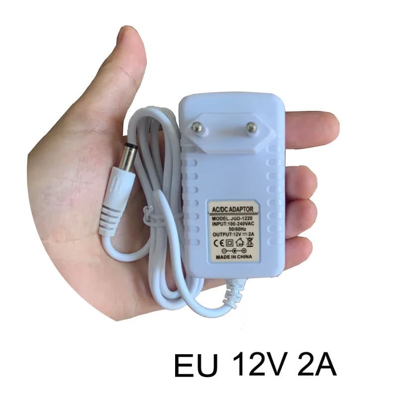 1PCS White Boady EU Adapter(Transfomer) 12V 2A Power Supply For LED Strip Light