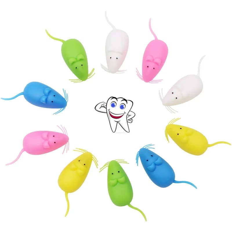 10Pcs/lot Baby Tooth Box Mini Mouse Shape Kid Milk Teeth Storage Box Random Color Plastic Organizer Save Collect First Tooth