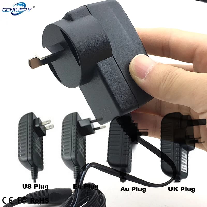 GENIUSPY EU/US/UK/AU Plug CE Qualified AC 110-240V To DC 12V 2A OR 1A Power Supply Adapter For CCTV Camera