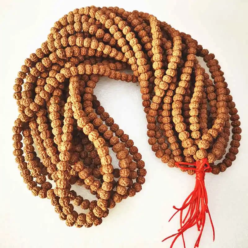 Wholesale Real Natural Rudraksha Bodhi Beads 108 beads Strand 6mm 7mm 8mm Good Quality Original Color TSB0530 