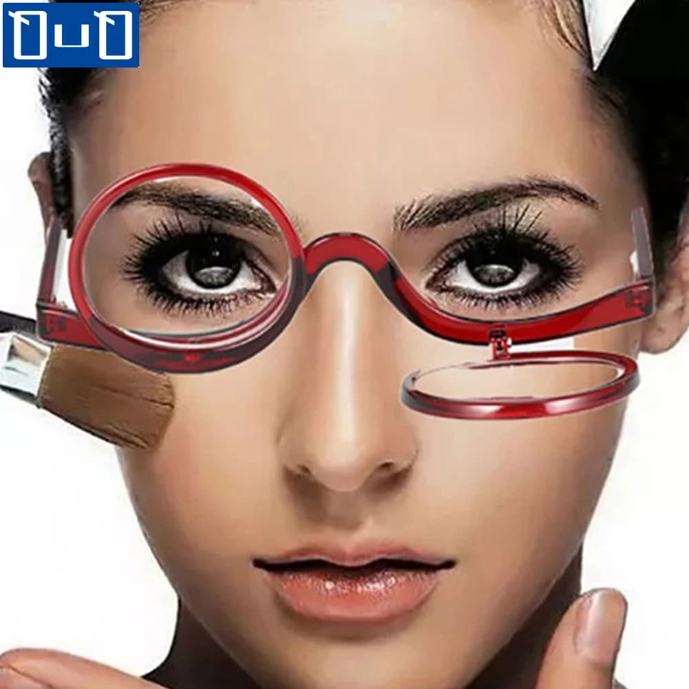 New Rotating Magnifying Makeup Reading Glasses For Women Folding Clamshell Cosmetic Presbyopic Glasses For Elder Unisex