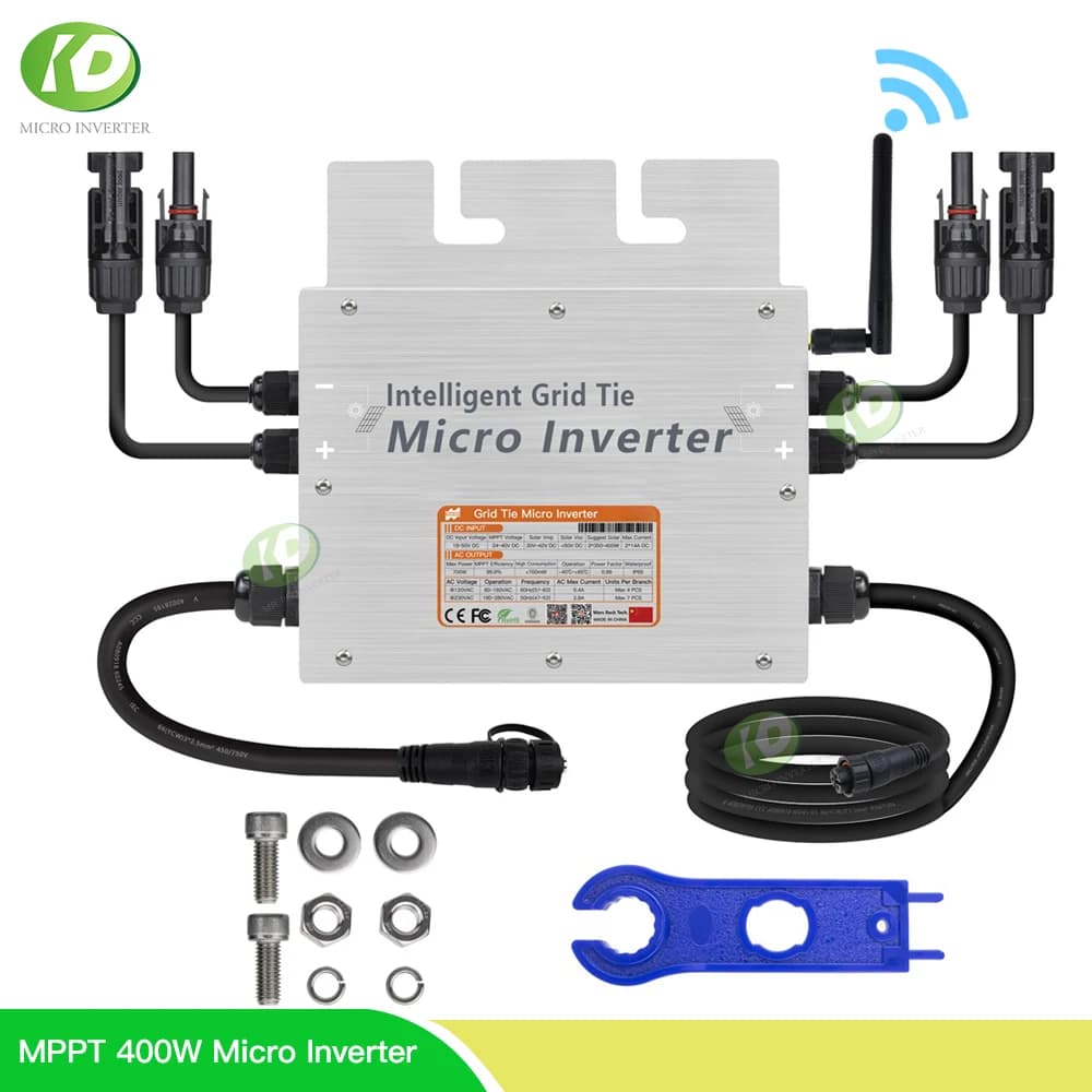 400W 700W Micro Solar Inverter MPPT 18V 30V 36V On Grid Tie Inversor Pure Sine Wave Converter 110V 220V AC For 200W 300W 350W PV