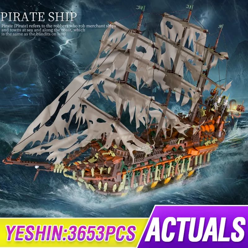Mould king 13138 Creative Flying Dutchman Pirate ship Building Blocks Bricks Assemble Toys Children  Christmas Gifts