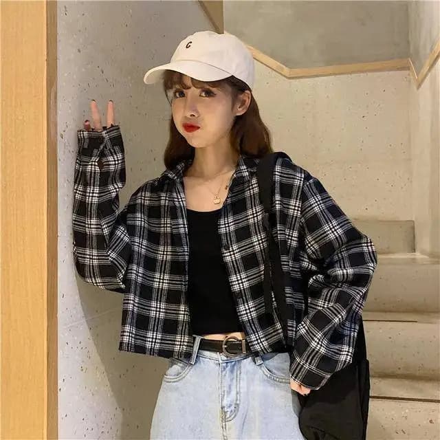 Woman Sweaters Cardigan Plaid Women Season Baggy Coat Long Sleeve Top Sueters De Mujer