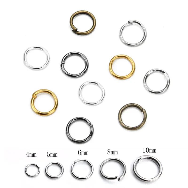 200pcs 4 5 6 8 10mm Open Jump Rings Bulk Metal Iron Split Rings Gold Color End Connectors Clasps for Diy Jewelry Supplies