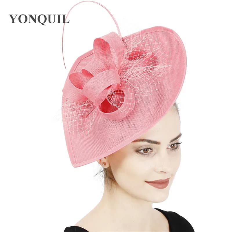 Women Gorgeous Big Wedding Hat Fascinator Headband Elegant Bridal Marry Hair Accessories With Mesh Headpiece Fashion Occasion