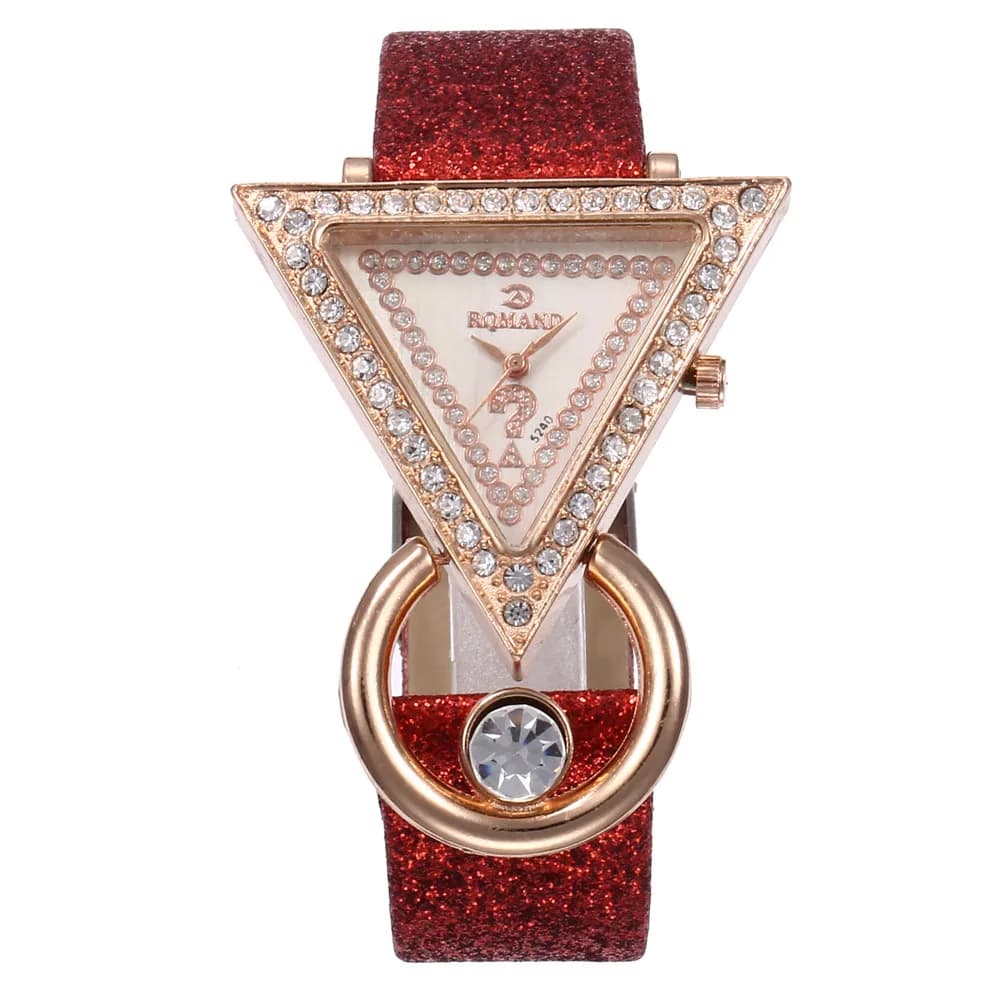 2020 Relogio Feminino Female Triangle Watches Women Bling Diamond Leather Band Quartz Watches Women Cheap Price Free Shipping