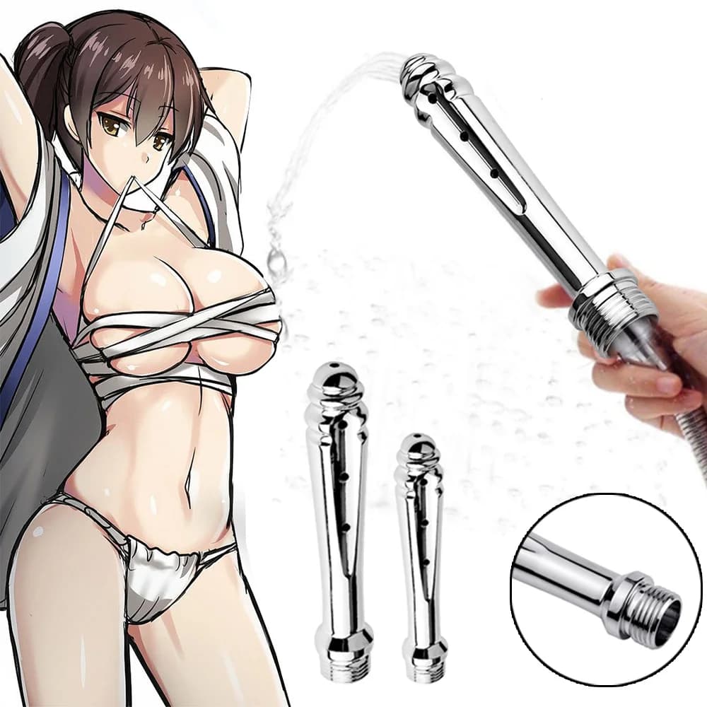 Stainless Steel Metal Anal Dilator Cleaner Butt Plugs Tap Bidet Faucets Rushed Anal Douche Shower Cleaning Enemator Enema L1