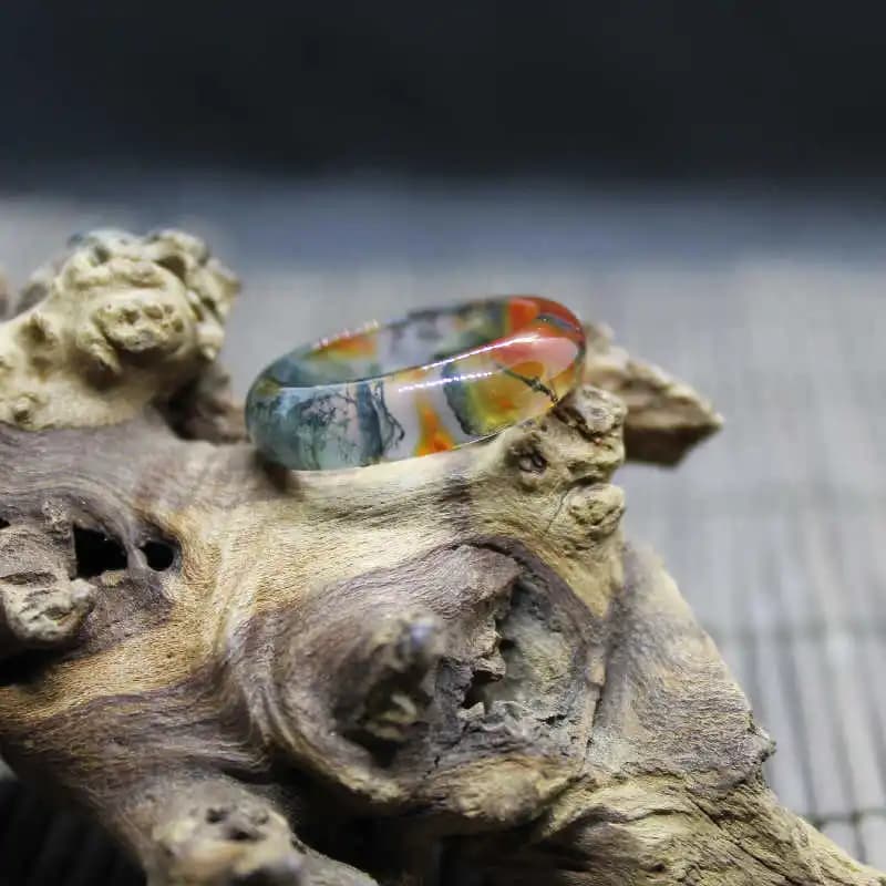Red & Green Moss Agate Ring Natural Gemstone Jewelry Rings For Women For Man For Gift Wholesale !